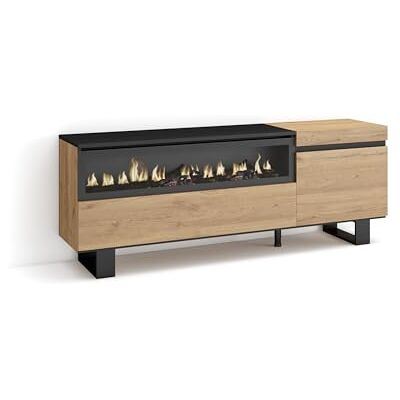 SKRAUT HOME TV-Möbel - 150x57x35cm - Elektrischer Kamin - Industrieller Stil SKRAUT HOME TV-Möbel - 150x57x35cm - Elektrischer Kamin - Industrieller Stil