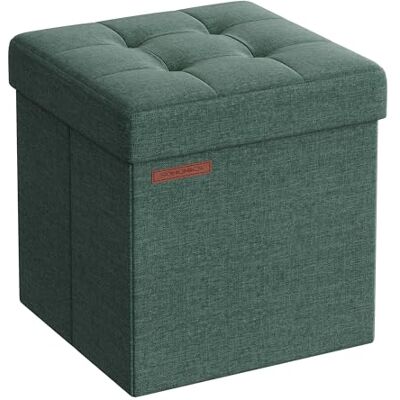 SONGMICS 38 cm Sitzbank mit Stauraum, klappbare Sitztruhe, Aufbewahrungsbox, Fußbank, vintagegrün LSF027C01 SONGMICS 38 cm Sitzbank mit Stauraum, klappbare Sitztruhe, Aufbewahrungsbox, Fußbank, vintagegrün LSF027C01