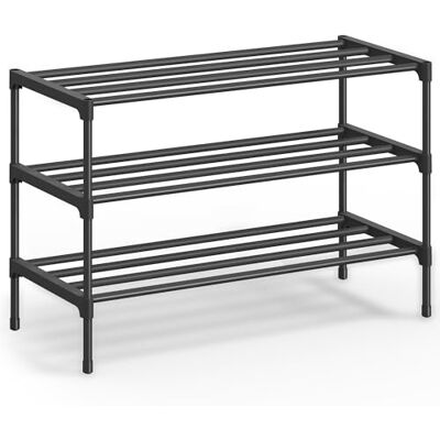 SONGMICS Schuhregal, 3 Ebenen, Schuhablage schmal, Schuh-Organizer Metall, Flur, Wohnzimmer, Kleiderschrank, platzsparend, stapelbar, 30 x 62,3 x 48,5 cm, schwarz LSA123BH01 SONGMICS Schuhregal, 3 Ebenen, Schuhablage schmal, Schuh-Organizer Metall, Flur, Wohnzimmer, Kleiderschrank, platzsparend, stapelbar, 30 x 62,3 x 48,5 cm, schwarz LSA123BH01