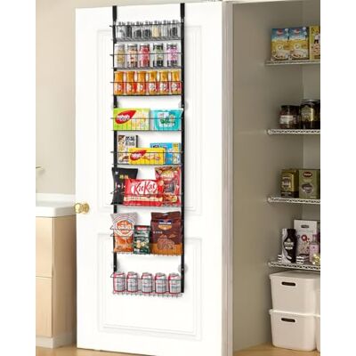 VEVOR Vorratsschrank Speisekammer-Organizer Aufbewahrung über der Tür, 8-stufige Gewürzregale zum Aufhängen aus Stahl, verstellbare Lagerregale für die Wand, für Zuhause Küche Badezimmer, schwarz VEVOR Vorratsschrank Speisekammer-Organizer Aufbewahrung über der Tür, 8-stufige Gewürzregale zum Aufhängen aus Stahl, verstellbare Lagerregale für die Wand, für Zuhause Küche Badezimmer, schwarz