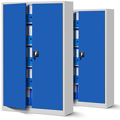 Jan Nowak 2er Set Aktenschrank XXL C001II Büroschrank Metallschrank Flügeltüren Stahlblech Pulverbeschichtung 185 cm x 115 cm x 40 cm (grau/blau) Jan Nowak 2er Set Aktenschrank XXL C001II Büroschrank Metallschrank Flügeltüren Stahlblech Pulverbeschichtung 185 cm x 115 cm x 40 cm (grau/blau)