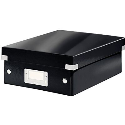 Leitz Click & Store Aufbewahrungsbox mit Deckel Klein, Box mit Trennwänden für Zubehör im Büro oder Utensilien im Haushalt, Transportbox aus 84 % recycelter Premium-Hartpappe, Schwarz, 60570095 Leitz Click & Store Aufbewahrungsbox mit Deckel Klein, Box mit Trennwänden für Zubehör im Büro oder Utensilien im Haushalt, Transportbox aus 84 % recycelter Premium-Hartpappe, Schwarz, 60570095