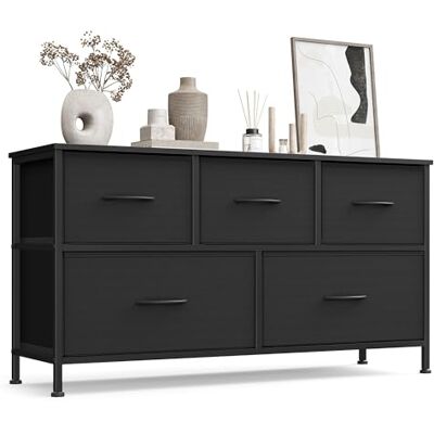 SONGMICS BELLAH Kollektion Kommode, Schrank, Aufbewahrungsschrank, Stahl, für Schlafzimmer, Flur, Wohnzimmer, 5 Schubladen, modern, tintenschwarz-ebenholzschwarz LGS322BH03 SONGMICS BELLAH Kollektion Kommode, Schrank, Aufbewahrungsschrank, Stahl, für Schlafzimmer, Flur, Wohnzimmer, 5 Schubladen, modern, tintenschwarz-ebenholzschwarz LGS322BH03