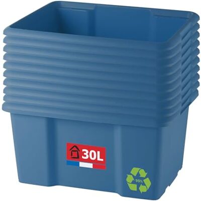 Sundis 10er-set Aufbewahrungsboxen 30L, aus Kunststoff blau Sundis 10er-set Aufbewahrungsboxen 30L, aus Kunststoff blau