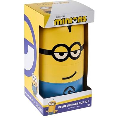 keeeper minions Aufbewahrungsbehälter Kevin, 20 x 20 x 38 cm, 10 l, Stapelbar und leicht zu öffnen, Aufbewahrungsbox mit Design aus Ich einfach unverbesserlich, Gelb (Sunny Yellow) keeeper minions Aufbewahrungsbehälter Kevin, 20 x 20 x 38 cm, 10 l, Stapelbar und leicht zu öffnen, Aufbewahrungsbox mit Design aus Ich einfach unverbesserlich, Gelb (Sunny Yellow)