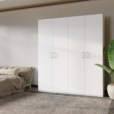 Forte Home Nook Mehrzweckschrank 180 40, moderner Drehtürenschrank mit 4 Türen,Flur, Holzwerkstoff, Weiß, 177,5 cm breit x 210,5 cm hoch x 42 cm tief Forte Home Nook Mehrzweckschrank 180 40, moderner Drehtürenschrank mit 4 Türen,Flur, Holzwerkstoff, Weiß, 177,5 cm breit x 210,5 cm hoch x 42 cm tief