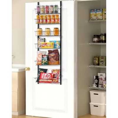 VEVOR Speisekammer-Organizer, 6-stöckige Speisekammer-Organisation und Aufbewahrung, robustes Gewürzregal aus Stahl, verstellbare Wand-Gewürzregale, für Zuhause, Küche, Waschküche, Badezimmer, Schwarz VEVOR Speisekammer-Organizer, 6-stöckige Speisekammer-Organisation und Aufbewahrung, robustes Gewürzregal aus Stahl, verstellbare Wand-Gewürzregale, für Zuhause, Küche, Waschküche, Badezimmer, Schwarz