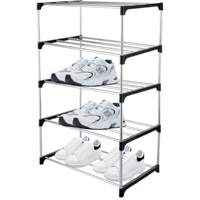 ASelected 5 Ebenen schuhregal shoe rack schuhregal schmal 43 x 25.5 x 73 CM Schuhregal Edelstahl für Eingangsbereich, Flur und Schrank ASelected 5 Ebenen schuhregal shoe rack schuhregal schmal 43 x 25.5 x 73 CM Schuhregal Edelstahl für Eingangsbereich, Flur und Schrank