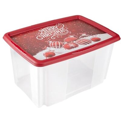 keeeper Aufbewahrungsbox mit Weihnachtsmotiv und Deckel, 55 x 39,5 x 29,5 cm, 45 l, Wika, Rot keeeper Aufbewahrungsbox mit Weihnachtsmotiv und Deckel, 55 x 39,5 x 29,5 cm, 45 l, Wika, Rot