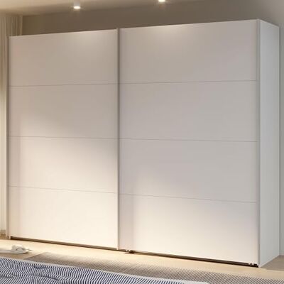 Forte SOPHISTISPACE Kleiderschrank 270, 2-türiger Schwebetürenschrank mit Einlegeböden und Kleiderstange, Weiß, 269,8 cm breit, 210,5 cm hoch, 62,9 cm tief Forte SOPHISTISPACE Kleiderschrank 270, 2-türiger Schwebetürenschrank mit Einlegeböden und Kleiderstange, Weiß, 269,8 cm breit, 210,5 cm hoch, 62,9 cm tief