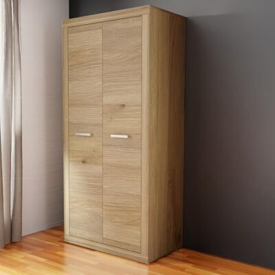 Forte BACCIO Mehrzweckschrank 90, moderner Kleiderschrank, schmal, 2-türig, Holzwerkstoff, Mauvella Eiche Holzdekor, 91,5 cm breit x 197,1 cm hoch x 53,7 cm tief Forte BACCIO Mehrzweckschrank 90, moderner Kleiderschrank, schmal, 2-türig, Holzwerkstoff, Mauvella Eiche Holzdekor, 91,5 cm breit x 197,1 cm hoch x 53,7 cm tief