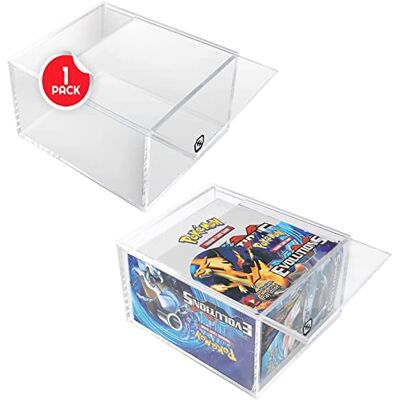 EVORETRO Acryl Vitrine Protector für Pokemon Booster Box 1-Pack mit Schiebedeckel Anti-UV Acryl Case Protector Stapelbar Halten Sie Ihre Sammlung in neuem Zustand EVORETRO Acryl Vitrine Protector für Pokemon Booster Box 1-Pack mit Schiebedeckel Anti-UV Acryl Case Protector Stapelbar Halten Sie Ihre Sammlung in neuem Zustand
