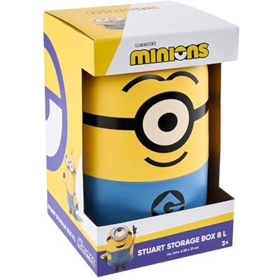keeeper minions Aufbewahrungsbehälter Stuart, 20 x 20 x 31 cm, 8 l, Stapelbar und leicht zu öffnen, Aufbewahrungsbox mit Design aus Ich einfach unverbesserlich, Gelb (Sunny Yellow) keeeper minions Aufbewahrungsbehälter Stuart, 20 x 20 x 31 cm, 8 l, Stapelbar und leicht zu öffnen, Aufbewahrungsbox mit Design aus Ich einfach unverbesserlich, Gelb (Sunny Yellow)