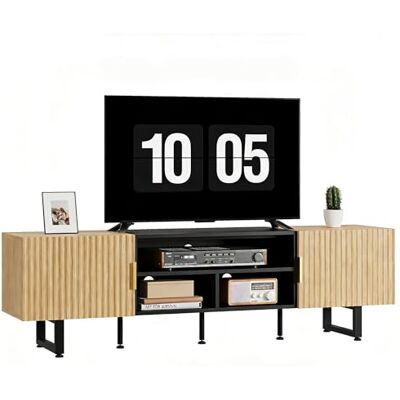 IRONCK TV Schrank 180cm Lowboard für Fernseher bis zu 65/75/80 Zoll, Fernsehtisch mit 2 Türen 3 offenen Fächern, Fernsehschrank Holz, Modern TV Board für Wohnzimmer, Schlafzimmer (Walnussholz) IRONCK TV Schrank 180cm Lowboard für Fernseher bis zu 65/75/80 Zoll, Fernsehtisch mit 2 Türen 3 offenen Fächern, Fernsehschrank Holz, Modern TV Board für Wohnzimmer, Schlafzimmer (Walnussholz)