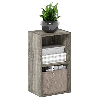 Furinno Pasir 2-stufiges Bücherregal mit offenem Regal, Französische Eiche Furinno Pasir 2-stufiges Bücherregal mit offenem Regal, Französische Eiche