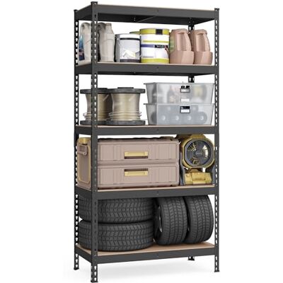 SONGMICS Schnelle Montage, Schwerlastregal, Standregal, Lagerregal, Küchenregal, Regal, 5 Ablagen, 45 x 90 x 180 cm, bis 875 kg belastbar, für Keller, Küche, Arbeitszimmer, schwarz GLR450B01 SONGMICS Schnelle Montage, Schwerlastregal, Standregal, Lagerregal, Küchenregal, Regal, 5 Ablagen, 45 x 90 x 180 cm, bis 875 kg belastbar, für Keller, Küche, Arbeitszimmer, schwarz GLR450B01