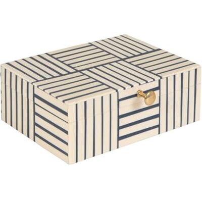 Bloomingville Blau-weiß gestreifte Aufbewahrungsbox aus Kunstharz Bloomingville Blau-weiß gestreifte Aufbewahrungsbox aus Kunstharz