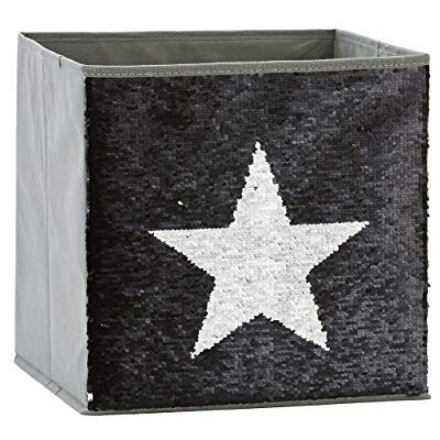LOVE !T STORE !T LOVE IT STORE IT Aufbewahrungsbox Kinder Spielzeugbox mit Wendepailetten Verstärkt mit Karton Grau mit Stern in schwarz oder silber 32x32x32 cm LOVE !T STORE !T LOVE IT STORE IT Aufbewahrungsbox Kinder Spielzeugbox mit Wendepailetten Verstärkt mit Karton Grau mit Stern in schwarz oder silber 32x32x32 cm