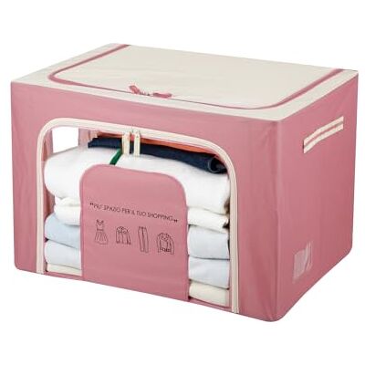 Kasanova Kleiderschrankbox - 60x42x40 cm, Malva, Doppelter Reißverschluss, Klarsichtfenster Kasanova Kleiderschrankbox - 60x42x40 cm, Malva, Doppelter Reißverschluss, Klarsichtfenster