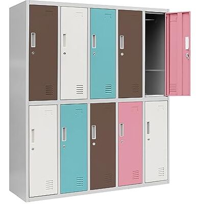 Jan Nowak Schließfachschrank 5B2AS Umkleideschrank Wertfachschrank Umkleideschrank mit 10 Fächern Stahlblechkonstruktion Pulverbeschichtet 150 cm x 136 cm x 45 cm (H x B x T) (Pastellfarben) Jan Nowak Schließfachschrank 5B2AS Umkleideschrank Wertfachschrank Umkleideschrank mit 10 Fächern Stahlblechkonstruktion Pulverbeschichtet 150 cm x 136 cm x 45 cm (H x B x T) (Pastellfarben)