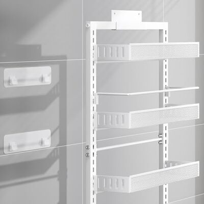 GarveeHome Tür Hängeorganizer 6 Etagen, Metall Regal Türregal mit Verstellbarem 6 Korb, Aufbewahrung über der Tür, Ohne Bohren, Wandmontage-Gewürzregal für Küche, Schrank, Bad, 44x16x126cm, Schwarz GarveeHome Tür Hängeorganizer 6 Etagen, Metall Regal Türregal mit Verstellbarem 6 Korb, Aufbewahrung über der Tür, Ohne Bohren, Wandmontage-Gewürzregal für Küche, Schrank, Bad, 44x16x126cm, Schwarz