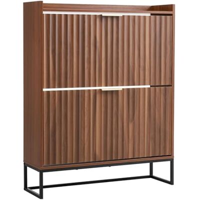 VEVOR Schuhschrank mit 2 Klappen, platzsparender Schuhkipper & Kippschutz, freistehender Schuhregal-Organizer für den Eingang Flur Wohnzimmer Veranda, Schuhregal 80 x 24 x 100 cm Braun VEVOR Schuhschrank mit 2 Klappen, platzsparender Schuhkipper & Kippschutz, freistehender Schuhregal-Organizer für den Eingang Flur Wohnzimmer Veranda, Schuhregal 80 x 24 x 100 cm Braun