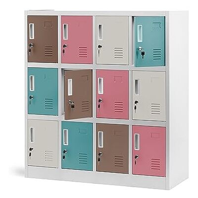 Jan Nowak Schließfachschrank 4B3A Werfachschrank Fächerschrank Umkleideschrank mit 12 Fächern Metall Pulverbeschichtung 120 cm x 110 cm x 45 cm (H x B x T) (Pastellfarben) Jan Nowak Schließfachschrank 4B3A Werfachschrank Fächerschrank Umkleideschrank mit 12 Fächern Metall Pulverbeschichtung 120 cm x 110 cm x 45 cm (H x B x T) (Pastellfarben)