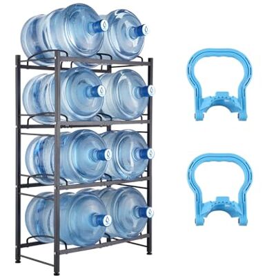 VEVOR Wasserkrughalter mit 4 Ebenen, 5 Gal Wasserflaschenhalter, zweireihiges Wasserflaschenregal aus Eisen für 8 Flaschen, robustes Wasserkrugregal Wasserkrughalter für Küche Büro Wohnzimmer schwarz VEVOR Wasserkrughalter mit 4 Ebenen, 5 Gal Wasserflaschenhalter, zweireihiges Wasserflaschenregal aus Eisen für 8 Flaschen, robustes Wasserkrugregal Wasserkrughalter für Küche Büro Wohnzimmer schwarz
