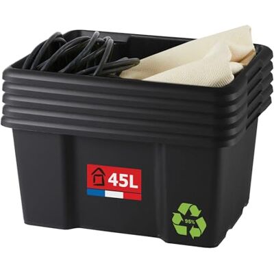Sundis 5er-set Aufbewahrungsboxen 45L, aus Kunststoff schwarz Sundis 5er-set Aufbewahrungsboxen 45L, aus Kunststoff schwarz