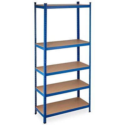 Relaxdays Schwerlastregal XL, 5 Böden, Stahl, 220x100x45 cm, blau Relaxdays Schwerlastregal XL, 5 Böden, Stahl, 220x100x45 cm, blau