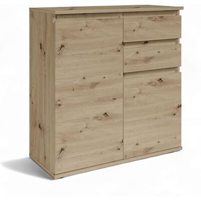 Stella Trading Brest Kommode in Artisan Eiche Optik Modernes Sideboard mit viel Stauraum 80 x 84 x 35 cm (B/H/T) Stella Trading Brest Kommode in Artisan Eiche Optik Modernes Sideboard mit viel Stauraum 80 x 84 x 35 cm (B/H/T)