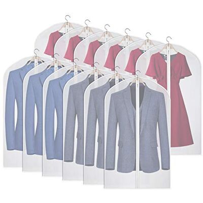 Kntiwiwo Transparente Kleidersack für Anzugstaschen, 12 Stück, hängende staubdichte Kleiderhülle mit Reißverschluss für Anzug, Mantel, Kleiderschrank, Kleideraufbewahrung 61 x 101,6 cm Kntiwiwo Transparente Kleidersack für Anzugstaschen, 12 Stück, hängende staubdichte Kleiderhülle mit Reißverschluss für Anzug, Mantel, Kleiderschrank, Kleideraufbewahrung 61 x 101,6 cm