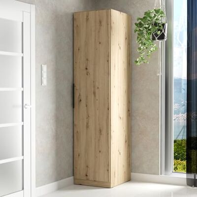 Forte CADIXO Mehrzweckschrank 50, Skandi Eckschrank, 1-türig, Holzwerkstoff, Flur/Wohn-/Schlafzimmer, Artisan Eiche Holzdekor, 51,2 cm breit x 212,9 cm hoch x 58,9 cm tief Forte CADIXO Mehrzweckschrank 50, Skandi Eckschrank, 1-türig, Holzwerkstoff, Flur/Wohn-/Schlafzimmer, Artisan Eiche Holzdekor, 51,2 cm breit x 212,9 cm hoch x 58,9 cm tief