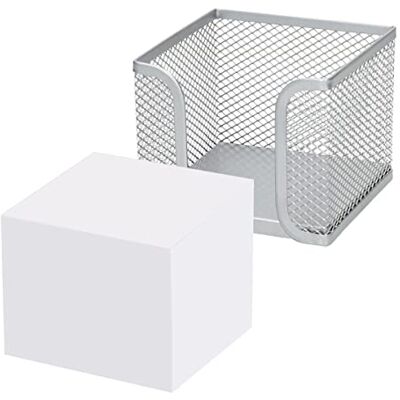 D.RECT Zettelbox aus Mesh Solides Metall Für den modernen Arbeitsplatz Silber mit Zettelblock 700 Blatt 95x95x80 mm D.RECT Zettelbox aus Mesh Solides Metall Für den modernen Arbeitsplatz Silber mit Zettelblock 700 Blatt 95x95x80 mm