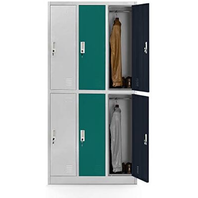 Jan Nowak Schließfachschrank 3B2A Wertfachschrank Metallspind Umkleideschrank 6 Fächer Stahlblech Pulverbeschichtet 185 cm x 90 cm x 45 cm (H x B x T) Mehrfarbig Jan Nowak Schließfachschrank 3B2A Wertfachschrank Metallspind Umkleideschrank 6 Fächer Stahlblech Pulverbeschichtet 185 cm x 90 cm x 45 cm (H x B x T) Mehrfarbig