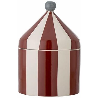 Bloomingville MINI Cimmi Gefäß mit Deckel – 1.150 ml – Zirkuszelt-Design aus Steingut – rot-weiß gestreift – spülmaschinengeeignet & mikrowellenfest Bloomingville MINI Cimmi Gefäß mit Deckel – 1.150 ml – Zirkuszelt-Design aus Steingut – rot-weiß gestreift – spülmaschinengeeignet & mikrowellenfest