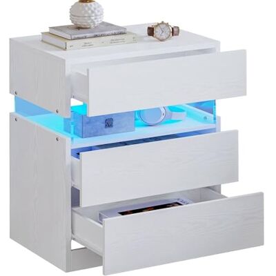 IRONCK Nachttisch Nachtschrank mit breiterer Tischplatte (Weiß) IRONCK Nachttisch Nachtschrank mit breiterer Tischplatte (Weiß)
