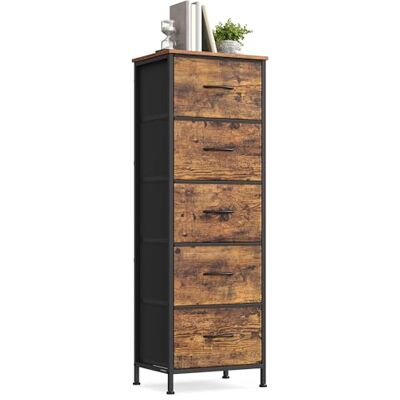 SONGMICS BELLAH Kollektion Kommode, Schrank, Aufbewahrungsschrank, für Schlafzimmer, Flur, Wohnzimmer, Stahl, 5 Schubladen, Industrie-Stil, vintagebraun-tintenschwarz LGS315BH04 SONGMICS BELLAH Kollektion Kommode, Schrank, Aufbewahrungsschrank, für Schlafzimmer, Flur, Wohnzimmer, Stahl, 5 Schubladen, Industrie-Stil, vintagebraun-tintenschwarz LGS315BH04