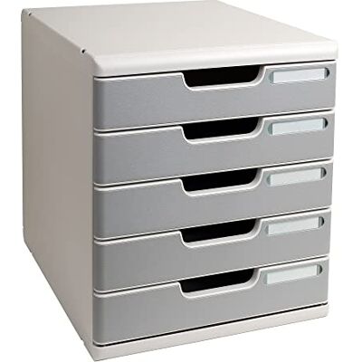 Exacompta 301041D Ablagebox Modulo mit 5 Schubladen für DIN A4+ Dokumente. Belastbare Schubladenbox mit hoher Kapazität für mehr Platz auf dem Schreibtisch grau/steingrau Exacompta 301041D Ablagebox Modulo mit 5 Schubladen für DIN A4+ Dokumente. Belastbare Schubladenbox mit hoher Kapazität für mehr Platz auf dem Schreibtisch grau/steingrau