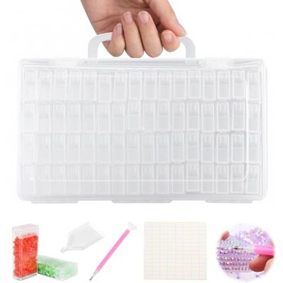 Carehabi Diamond Painting Zubehör Boxen, 64 Stück 5D Diamond Painting Aufbewahrungsbox mit 112 Etiketten für Diamanten, Perlen und anderes DIY-Zubehör. Carehabi Diamond Painting Zubehör Boxen, 64 Stück 5D Diamond Painting Aufbewahrungsbox mit 112 Etiketten für Diamanten, Perlen und anderes DIY-Zubehör.