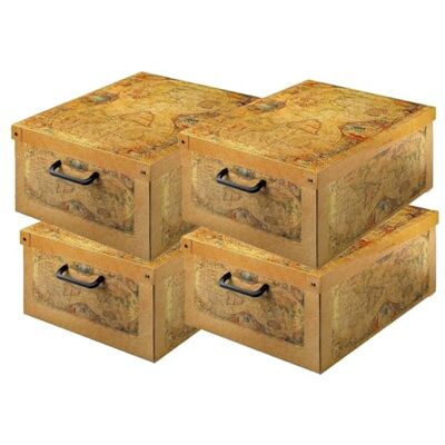 Lavatelli Set aus 4 Aufbewahrungsboxen mit Deckel – Große Kleiderboxen aus Karton 25x23x17,5 cm – Robust, leicht zu montieren, mit Tragegriffen – Perfekt für Kleiderschrank & Saisonwechsel Marco Polo Lavatelli Set aus 4 Aufbewahrungsboxen mit Deckel – Große Kleiderboxen aus Karton 25x23x17,5 cm – Robust, leicht zu montieren, mit Tragegriffen – Perfekt für Kleiderschrank & Saisonwechsel Marco Polo