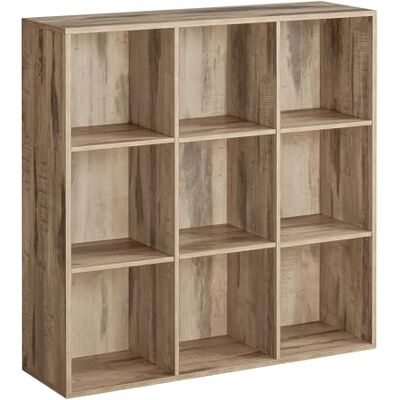 VASAGLE Custos Kollektion Bücherschrank, Bücherregal, mit 9 Fächern, Büroregal, Würfelregal, Standregal, für Wohnzimmer, Schlafzimmer, Büro, Kinderzimmer, Begonien-Catalpa LBC177K01 VASAGLE Custos Kollektion Bücherschrank, Bücherregal, mit 9 Fächern, Büroregal, Würfelregal, Standregal, für Wohnzimmer, Schlafzimmer, Büro, Kinderzimmer, Begonien-Catalpa LBC177K01