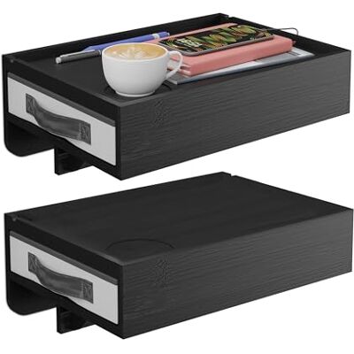 Relaxdays Nachttisch klemmbar, 2er Set, Bambus, HxBxT: 14 x 37 x 26,5 cm, Schublade, Bettablage zum Einhängen, schwarz Relaxdays Nachttisch klemmbar, 2er Set, Bambus, HxBxT: 14 x 37 x 26,5 cm, Schublade, Bettablage zum Einhängen, schwarz