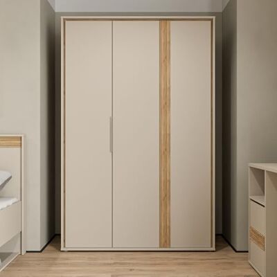 Forte WEXLIN Kleiderschrank 120 130, moderner Kleiderschrank, 2 Drehtüren, Kinder- und Jugendzimmer, Holzwerkstoff, Kaschmir Beige Mauvella Eiche Holzdekor, 126,3 cm breit x 193,7 cm hoch x 60 cm tief Forte WEXLIN Kleiderschrank 120 130, moderner Kleiderschrank, 2 Drehtüren, Kinder- und Jugendzimmer, Holzwerkstoff, Kaschmir Beige Mauvella Eiche Holzdekor, 126,3 cm breit x 193,7 cm hoch x 60 cm tief