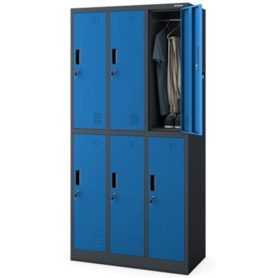 Jan Nowak Schließfachschrank 3B2A Wertfachschrank Metallspind Umkleideschrank 6 Fächer Stahlblech Pulverbeschichtet 185 cm x 90 cm x 45 cm (H x B x T) Anthrazitblau Jan Nowak Schließfachschrank 3B2A Wertfachschrank Metallspind Umkleideschrank 6 Fächer Stahlblech Pulverbeschichtet 185 cm x 90 cm x 45 cm (H x B x T) Anthrazitblau