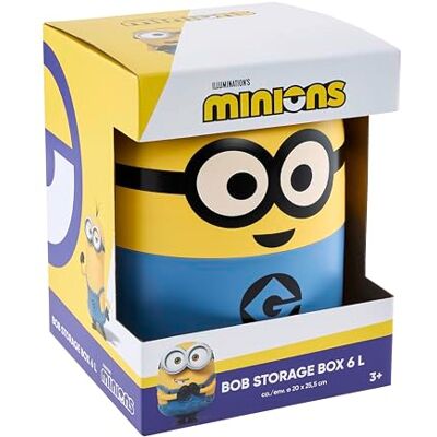 keeeper minions Aufbewahrungsbehälter Bob, 20 x 20 x 25 cm, 6 l, Stapelbar und leicht zu öffnen, Aufbewahrungsbox mit Design aus Ich einfach unverbesserlich, Gelb (Sunny Yellow) keeeper minions Aufbewahrungsbehälter Bob, 20 x 20 x 25 cm, 6 l, Stapelbar und leicht zu öffnen, Aufbewahrungsbox mit Design aus Ich einfach unverbesserlich, Gelb (Sunny Yellow)