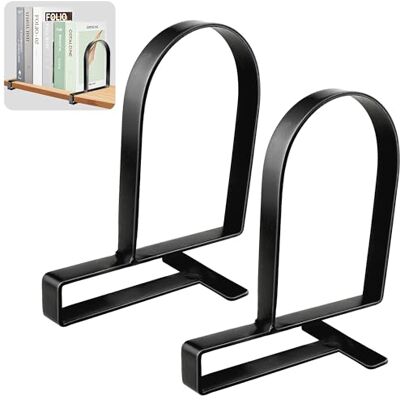 YANGSHUO Buchstützen für Regale – Strapazierfähige geklemmte Buchstützen Bücherregalhalter, rutschfeste Buchstützen Stopper Stützen (schwarz, 2) YANGSHUO Buchstützen für Regale – Strapazierfähige geklemmte Buchstützen Bücherregalhalter, rutschfeste Buchstützen Stopper Stützen (schwarz, 2)