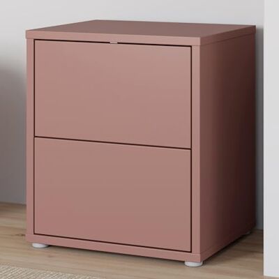Forte Alice Springs Nachtkommode 50, Schrank mit 2 Schubladen, Nachtschrank, Schlafzimmer, Holzwerkstoff, Terrakotta, 49,8 cm breit x 57,5 cm hoch x 41,5 cm tief Forte Alice Springs Nachtkommode 50, Schrank mit 2 Schubladen, Nachtschrank, Schlafzimmer, Holzwerkstoff, Terrakotta, 49,8 cm breit x 57,5 cm hoch x 41,5 cm tief