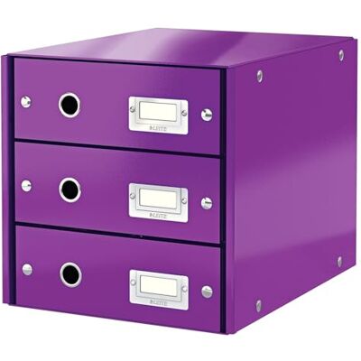 Leitz , Schubladenbox, Lila, 3 Schubladen, A4, Click & Store, 60480062 Leitz , Schubladenbox, Lila, 3 Schubladen, A4, Click & Store, 60480062