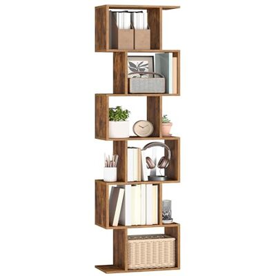 VASAGLE Custos Kollektion Bücherregal, Regal mit 6 Ebenen, 24 x 40 x 191 cm, Standregal, Büroregal, freistehend, Dekoregal, Präsentation, modern, Wohnzimmer Schlafzimmer, vintagebraun LBC461K01 VASAGLE Custos Kollektion Bücherregal, Regal mit 6 Ebenen, 24 x 40 x 191 cm, Standregal, Büroregal, freistehend, Dekoregal, Präsentation, modern, Wohnzimmer Schlafzimmer, vintagebraun LBC461K01